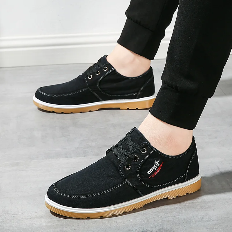 New Mens Casual Canvas Shoes Spring Autumn Retro Low cut Denim Lace up ...