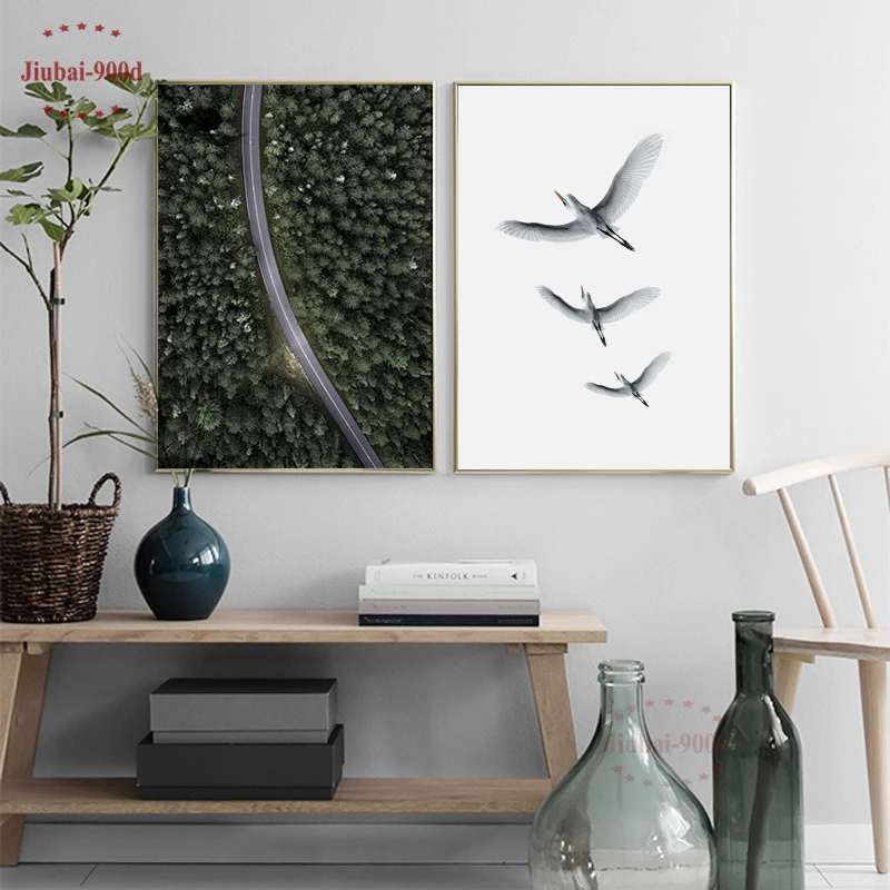 

900D Posters And Prints Wall Art Canvas Painting Wall Pictures For Living Room Nordic Forest Picture Decoration NOR047