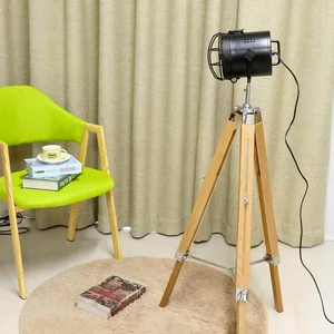 Image 3 - Lámpara de pie de madera 220V E27, trípode Vintage para lectura de dormitorio, fijación de foco, lámpara de mesa decorativa, iluminación de interior, altura ajustable