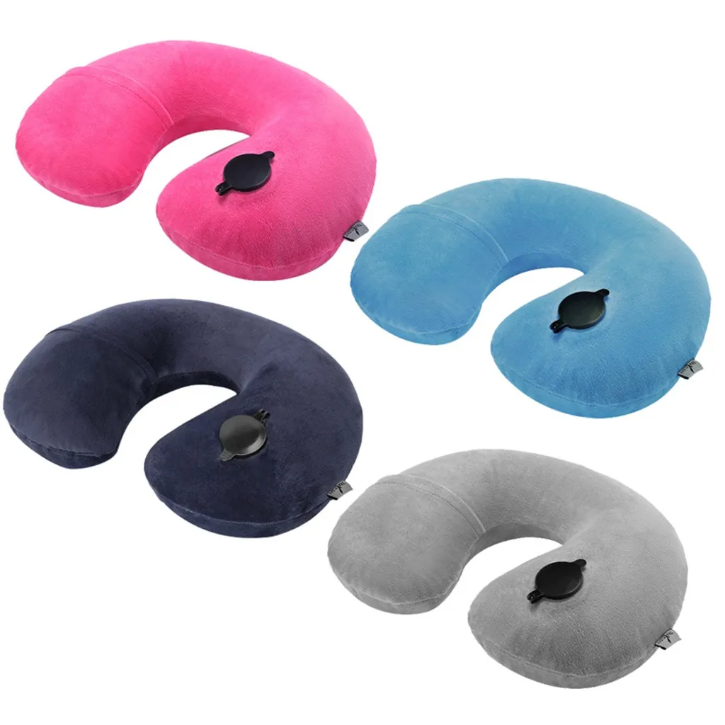 

U Shape Pillows Inflatable Neck Pillow Sleep Textiles Comfortable Form Cushion Journey From Aircraft Travel Accessories K15