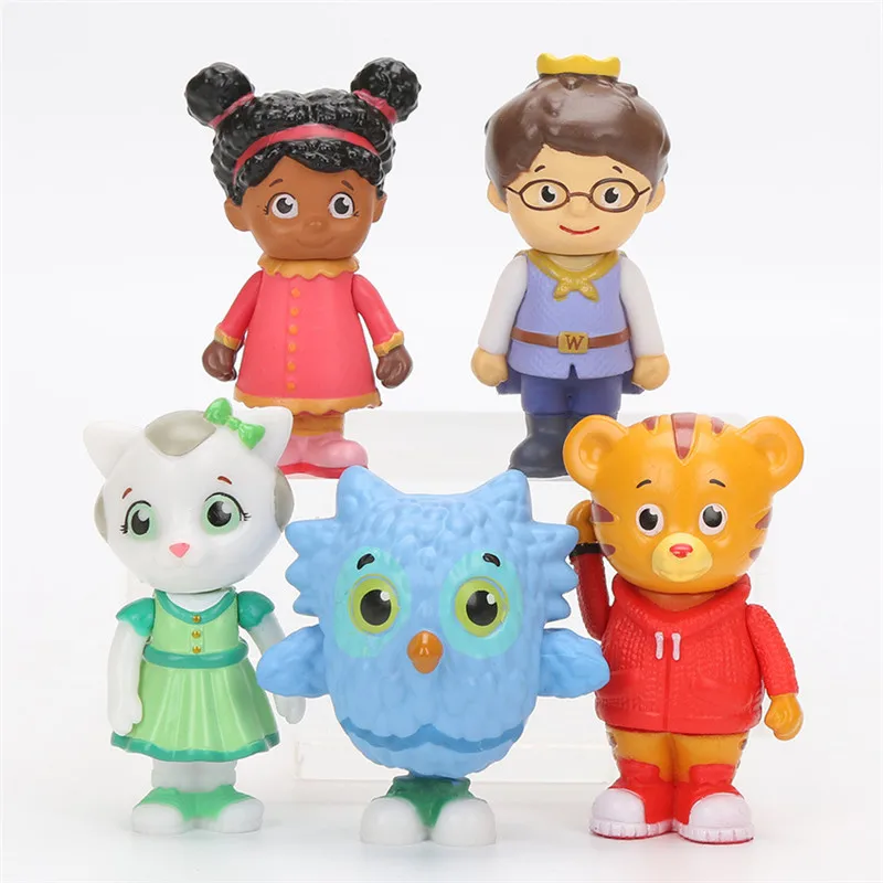 5 шт./компл. 5-7 см тигровый соседняя Daniel Tiger Cat и друзей аниме фигурку