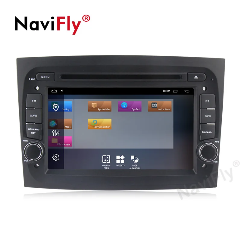 Top NaviFly Android 9.1 Quad core 32G ROM Car dvd player gps navigator for Fiat Doblo 2015 2016 with 4G wifi RDS map BT 2
