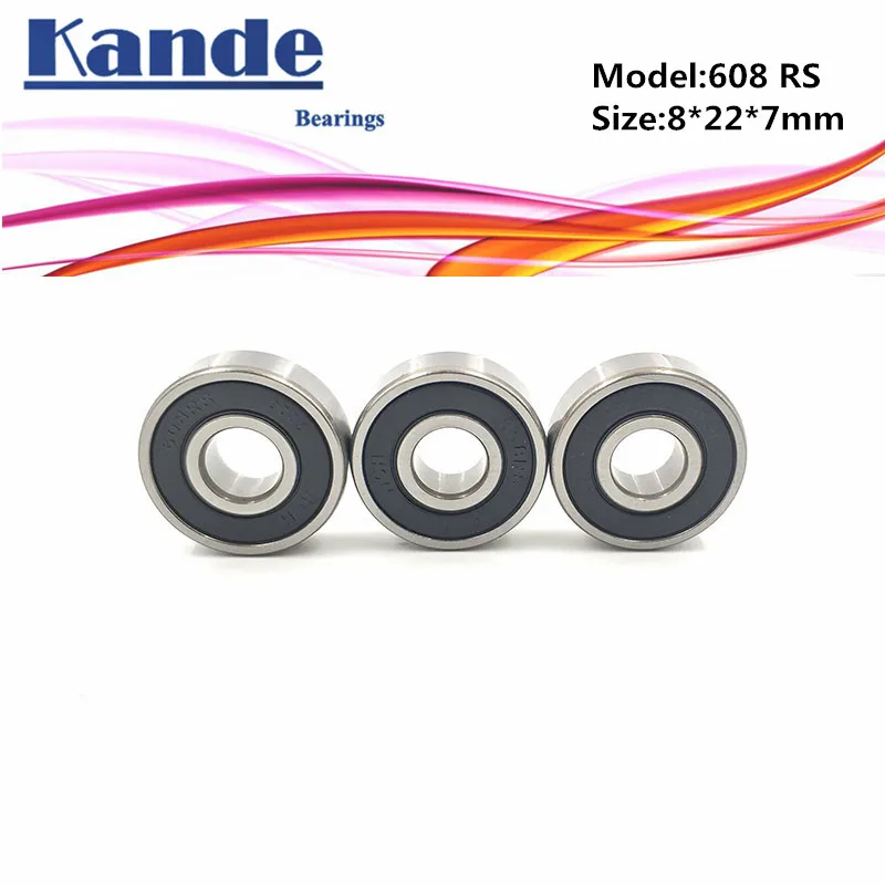 Kande подшипники 608RS ABEC 5 P5 608 2RS Z3V3 6082RS миниатюрный шарикоподшипник 8x22x7 мм RS RS|Валы| |