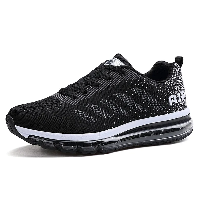 

Damping Mens Running Shoes Lace Up Black Sneakers for Men Breathable Flyknit Sports Man Sneaker Buty Do Biegania Big Size 46