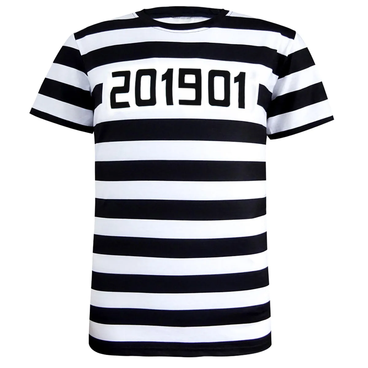 Мужская футболка с 3D принтом в виде заключенного, мужская полосатая униформа для заключенного, взрослая футболка для косплея, карнавала, Рождества, Хэллоуина, вечерние, Забавные топы - Цвет: Prisoner