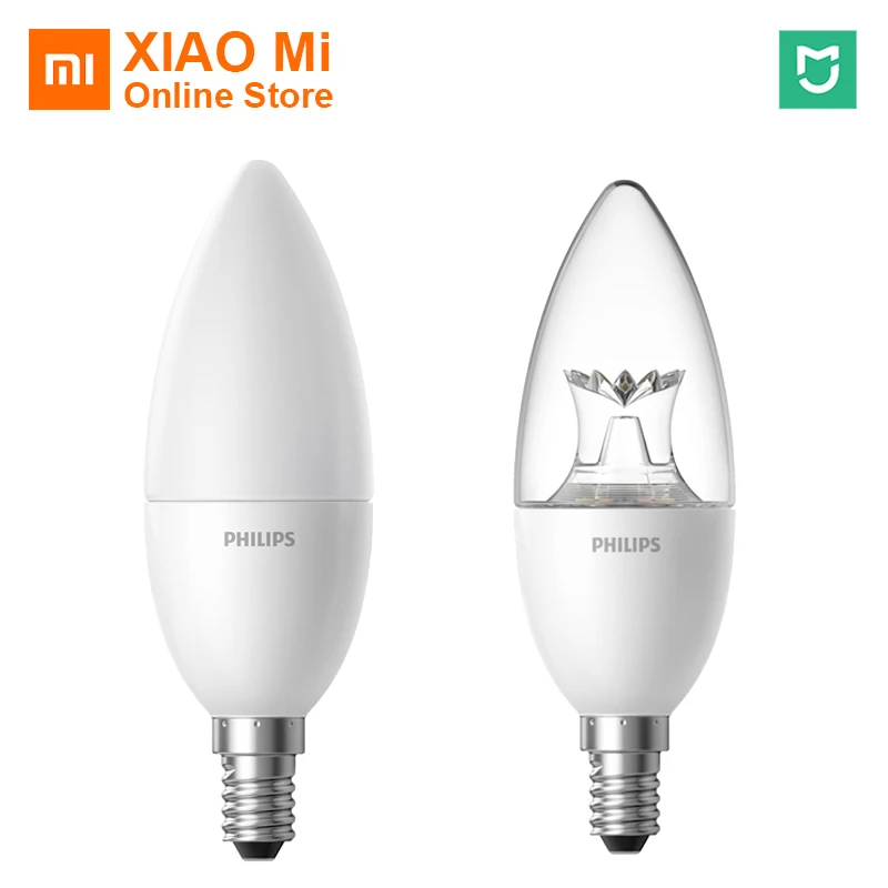 New Original Xiaomi Smart Candle Shape LED Lamp E14 Bulb light 3.5W 0.1A 220-240V 50/60Hz Wifi Remote Control by Mi home App D5