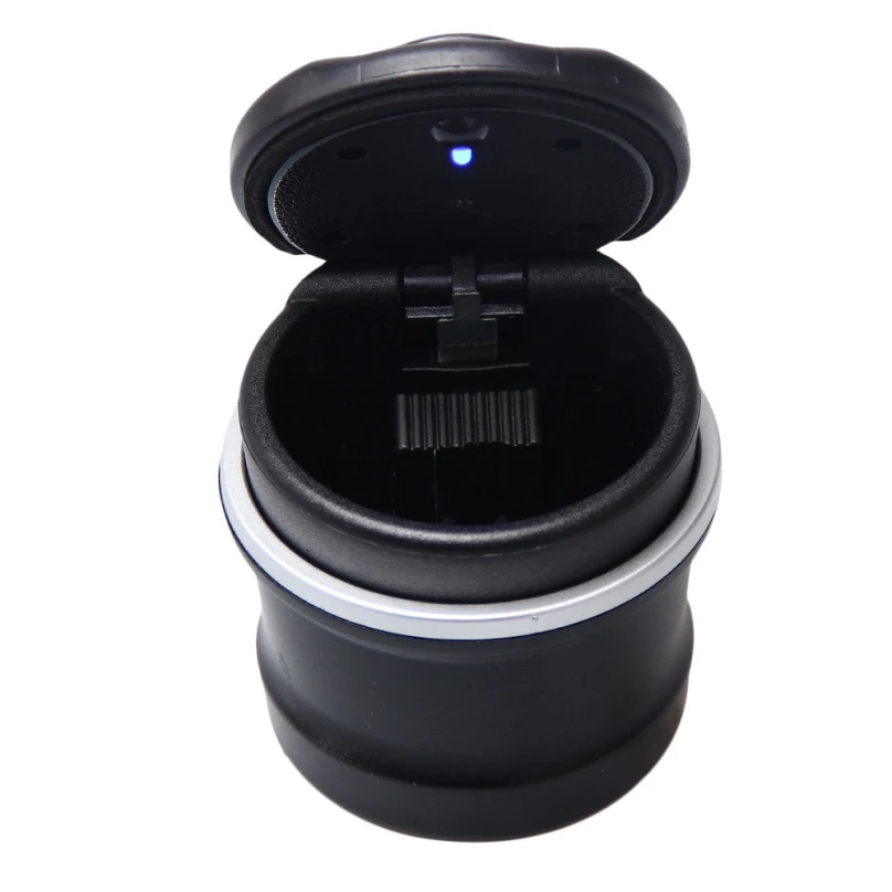 Classic Car Ashtray Smokeless, Plastic Body with LED Light in Black