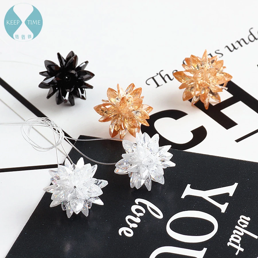 DIY вспышки аксессуары циркон трехмерный цветок кулон серьги кулон ожерелье браслет серьги-Крючки для ушей материал