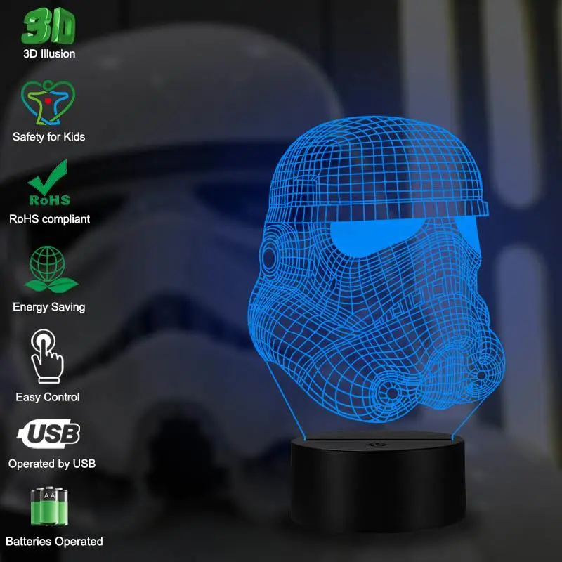 3d лампа VCity Императорский штурмовик светодиодный ночсветильник с USB разъемом