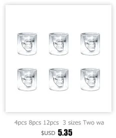 HTB14312aOLrK1Rjy1zdq6ynnpXaK 3 sizes Two ways Shot Transparent Crystal Skull Head Glass Cup For Whiskey Wine Vodka Bar Club beer wine glass