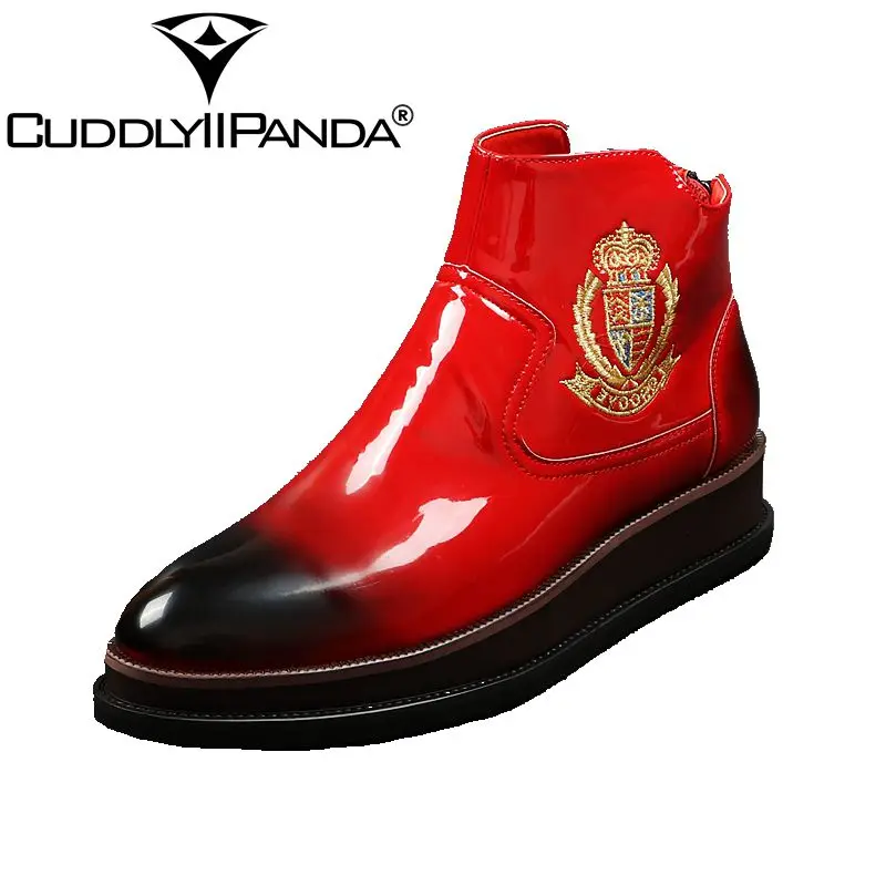 

CuddlyIIPanda Luxury Men Ankle Boots Breathable Ankle Boots Man British Style High Top Shoes Outdoor Casual Shoes Botas Homme