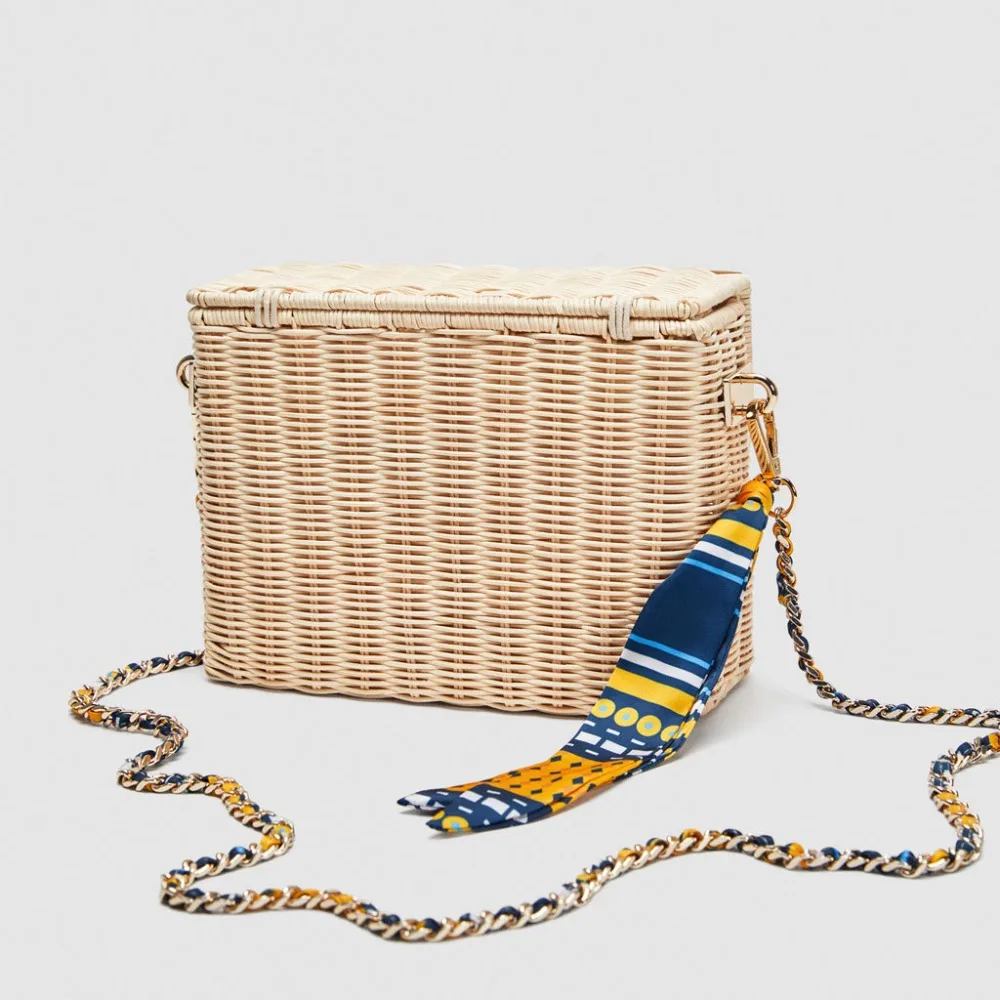 exquisiteness palha mensageiro saco tecido doce pastoral rattan