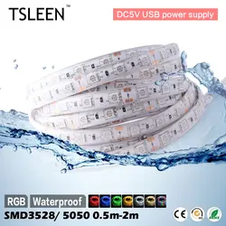 TSLEEN 60/30 5050 SMD 3528 LEDs/m гибкая световая лента лампа В 5 V блок питания вечерние Xmas Party Decor красочный водостойкий/нет-водостойкий