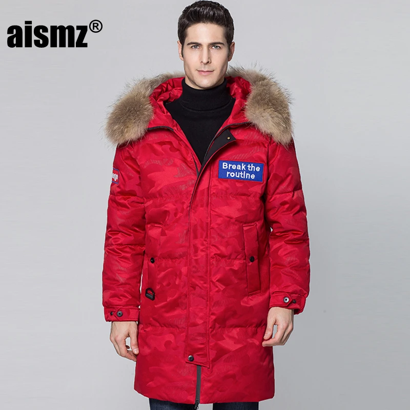 Aismz новейшая зимняя мужская куртка Casaco Masculino, деловая Повседневная Длинная теплая куртка на утином пуху, непромокаемые пальто с меховым капю... Aismz новейшая зимняя мужская куртка Casaco Masculino, деловая Повседневная Длинная теплая куртка на утином пуху, непромокаемые пальто с меховым капю...