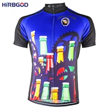 HIRBGOD Мужская футболка для велоспорта с коротким рукавом новейший стиль синяя одежда для велосипеда летняя одежда для велоспорта Топ рубашка, HK130