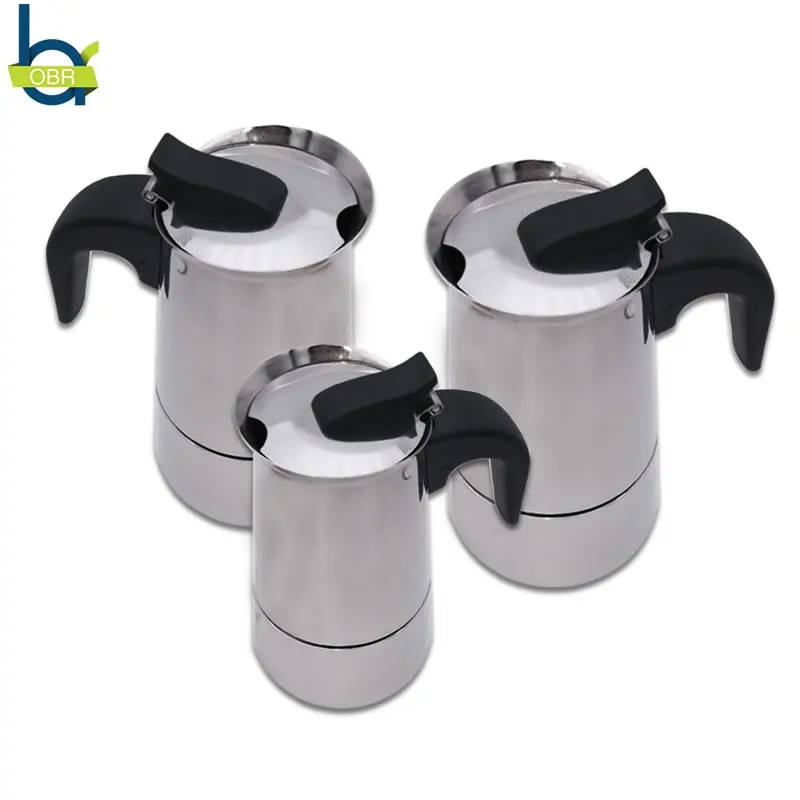 OBR 1PCS Stainless Steel Mocha Pot European Coffee Machine Espresso Pot
