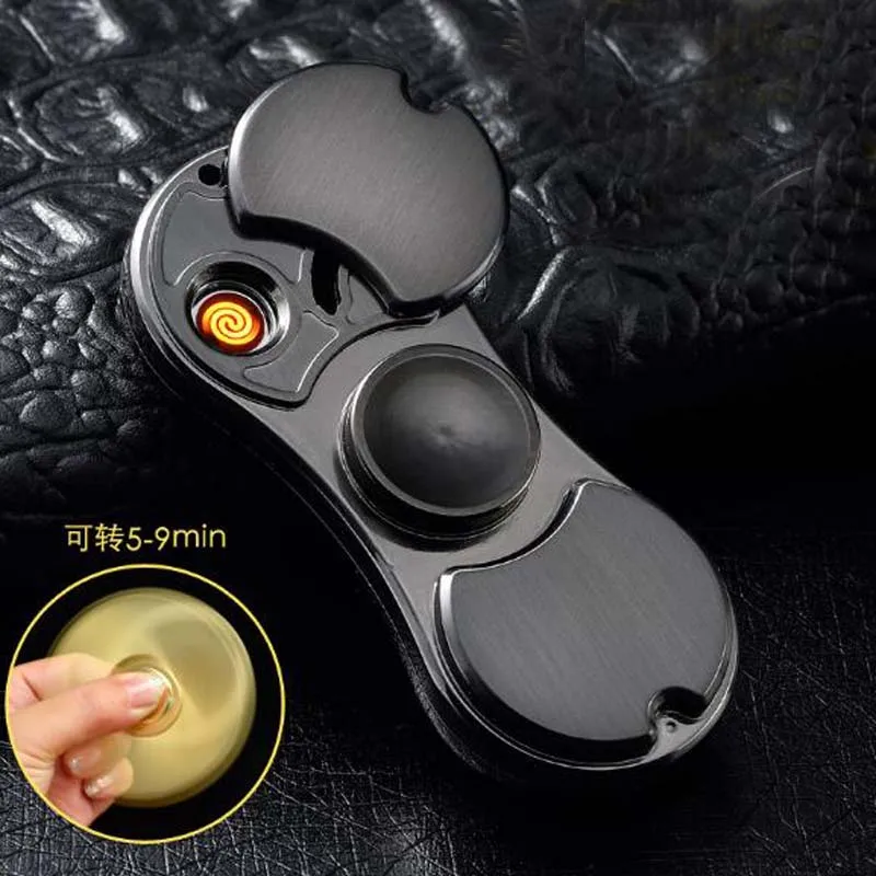A009 Fingertip Gyro USB ARC Electronic Lighter Hand Finger Spinner Windproof Cigarette LED Play | Электроника