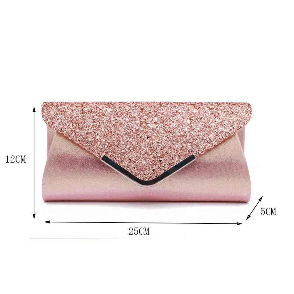 Fashion Lady Women Glitter Clutch Wallet Long Evening Wedding Prom Purse Handbag women evening bag
