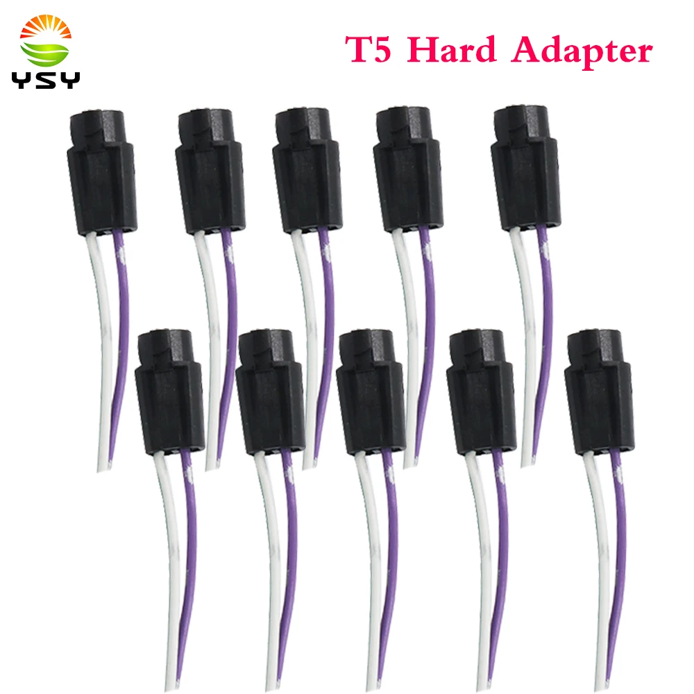 

YSY 10pcs T10 W5W T5 hard sclerosal bulb holder adapters cable LED Bulb Connector Socket Wedge Base Light Bulb plug