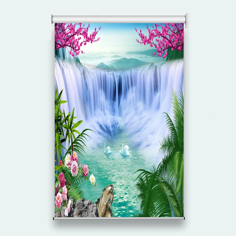 roller blinds on the window Waterfall scenery living room bedroom Bathroom study kitchen Home decoration 3D | Дом и сад