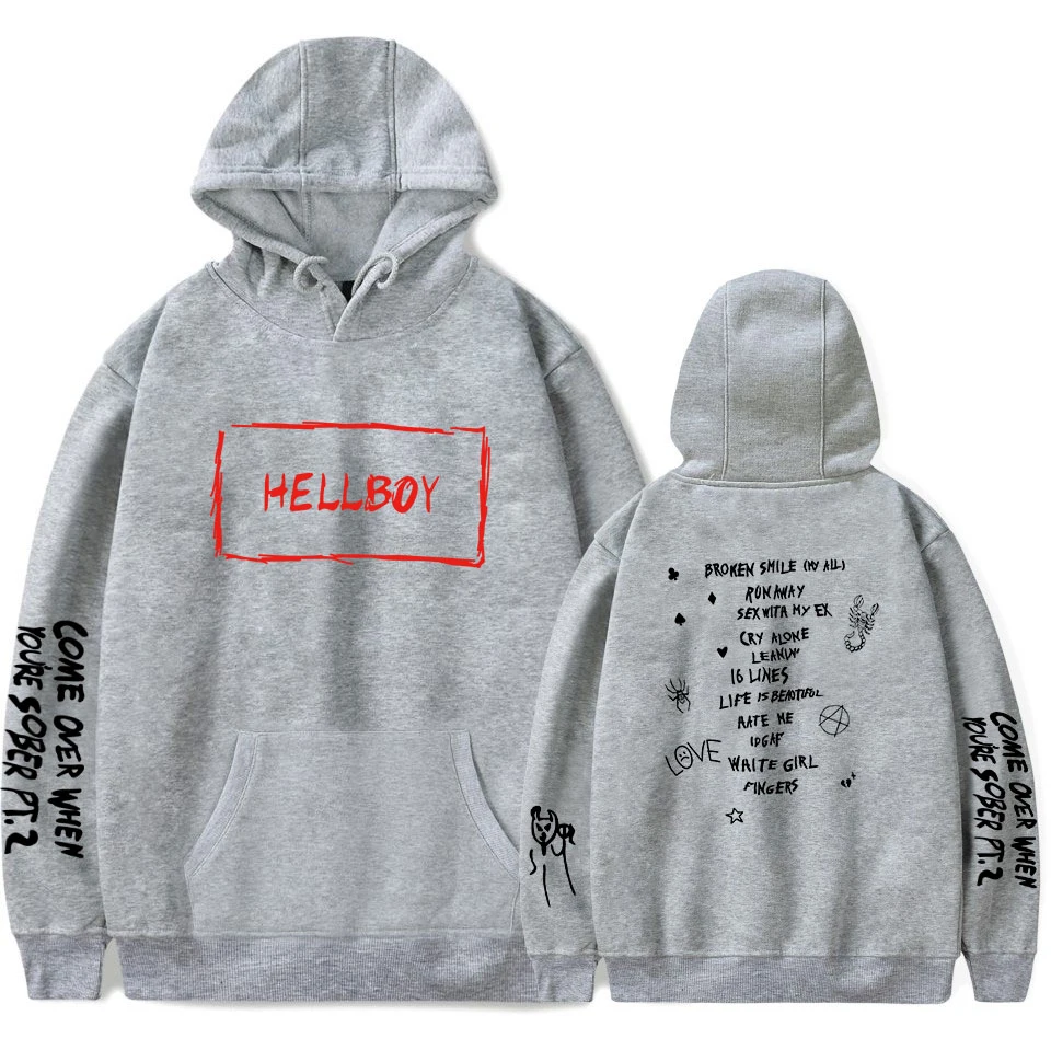 New Men Hoodie lil peep HELLBOY Print Trendy Simple Sweatshirt Spring Autumn Keep warm Hoodies Hip Hop Fans Leisure clothes