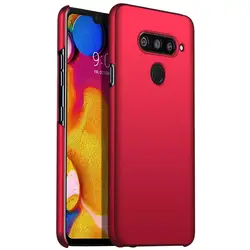 Luxury Matte Plastic Slim Phone Case - Hard PC Back Cover for LG V35 ThinQ (Red)