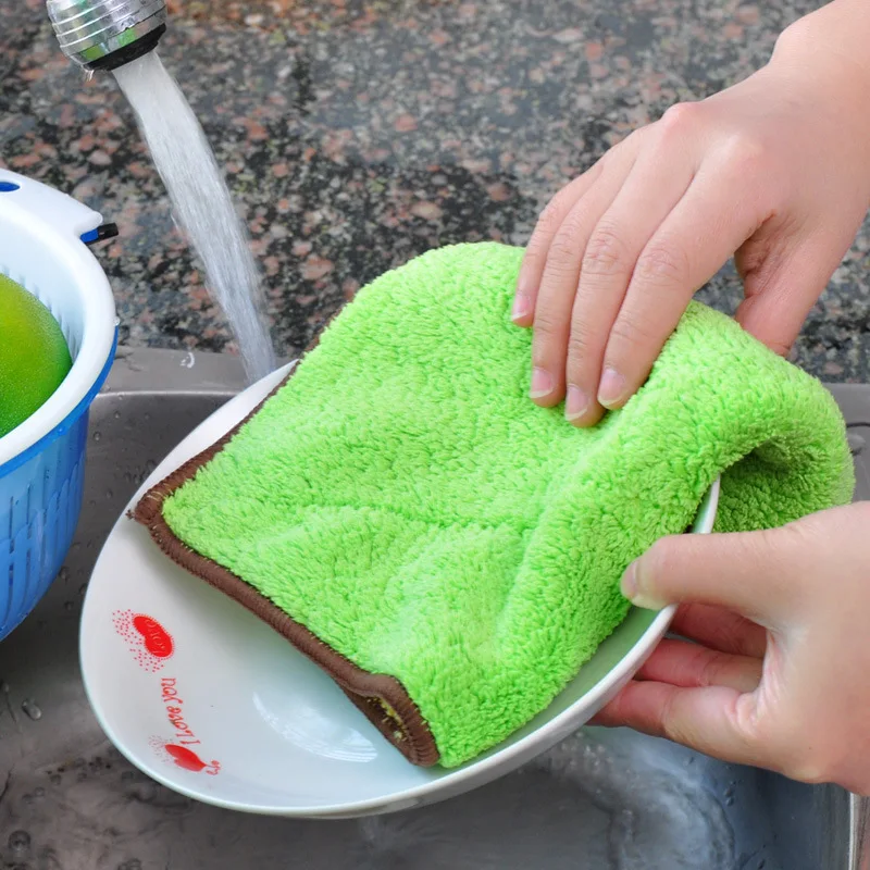 Duplex absorbent fiber thickening cleaning rag absorbent kitchen towel