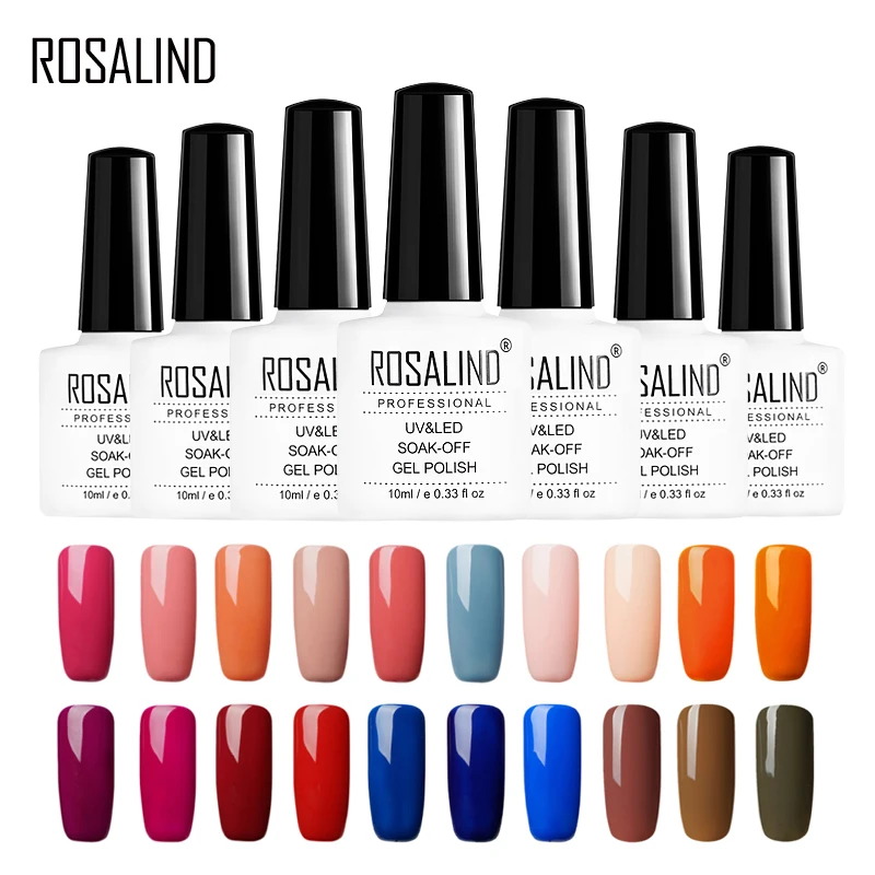 

ROSALIND Gel 1S Gel Nail Polish 10ml Red Gray Blue Nude Color Vernis For Design Painting Semi Permanant Soak Off UV Gel Lacquer