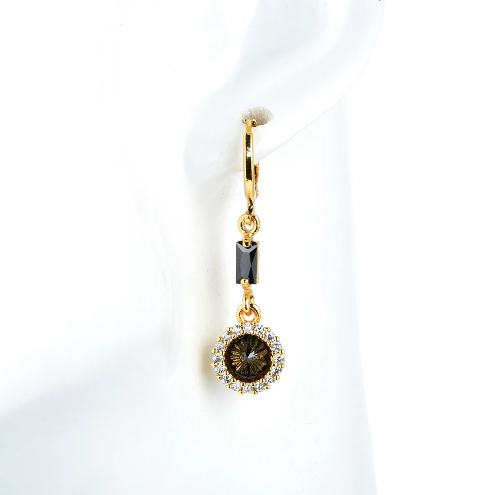 Fashion Gold Color CZ Drop Earrings for Women Girls Jewelry Wedding Party Gifts