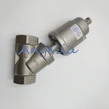 1/" DN15 BSP Нержавеющая сталь 316 двойного действия Воздушный приведенный в движение клапан с наклонным шпинделем