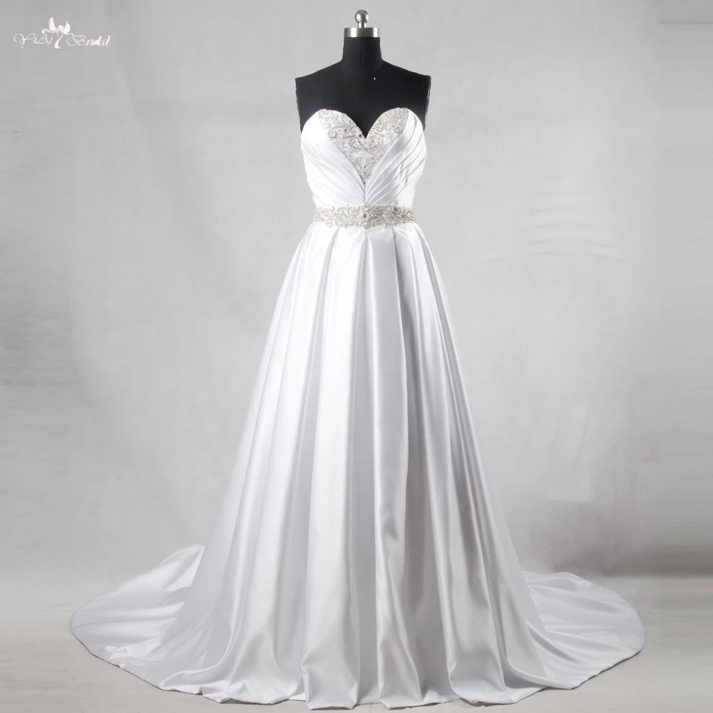 Rsw1108 реальные фотографии yiai Vestido De Noiva princesa свадебное платье атлас