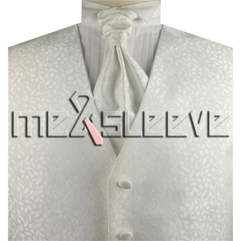 Изготовление под заказ оптом мужские цвета слоновой кости жилет с карманами (жилет + галстук + платок + запонки)