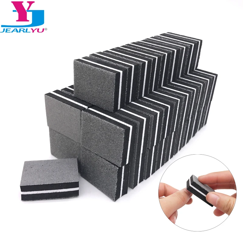 

100pcs/lot Mini Sponge Nail File 100 180 Black Colors Sanding Buffer Polish Block Nail Files Double Side Manicure Makeup Tools