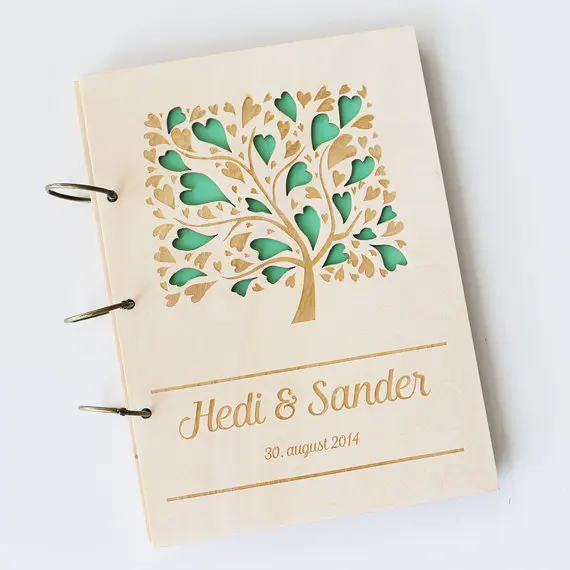 Personalized Wedding Guest Book Rustic Guestbook Custom Personalized Wedding Guest Book Rustic Guestbook Custom Wood Engagement Anniversary Gift Hollow