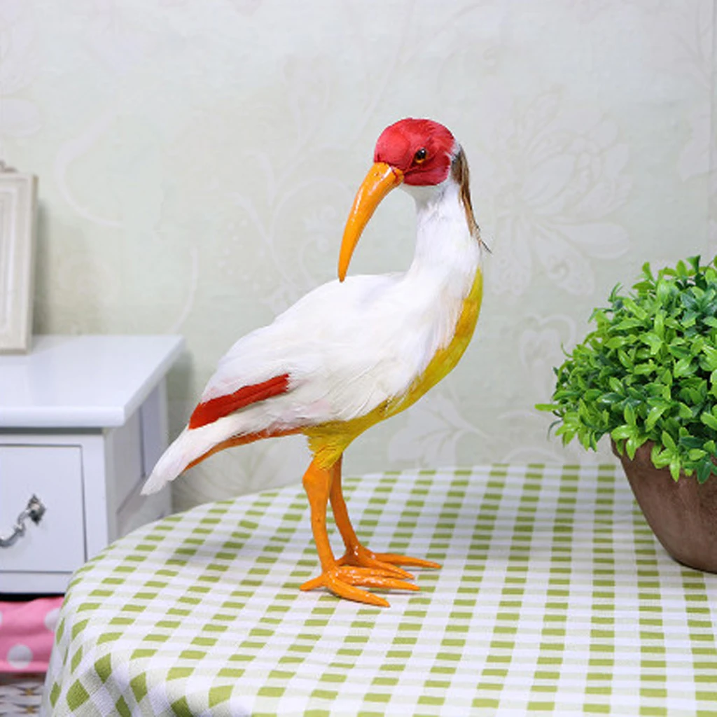 Black Magpie, Woodpecker, Shrike, Throstle, Peacock Bird Statue Realistic Figurine Ornament Garden Sculpture
