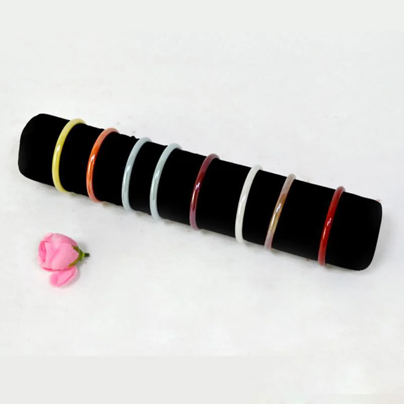Organizer Black Velvet Jewelry Display Travel Roll Bag Portable Storage Case For Bracelet Bangle Watch Chain Stand Holders Rack Jewelry Packaging