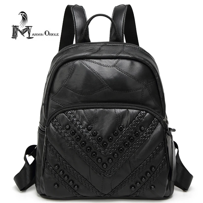sheepskin backpack genuine leather backpack for women small bag school backpack bag fashion bag