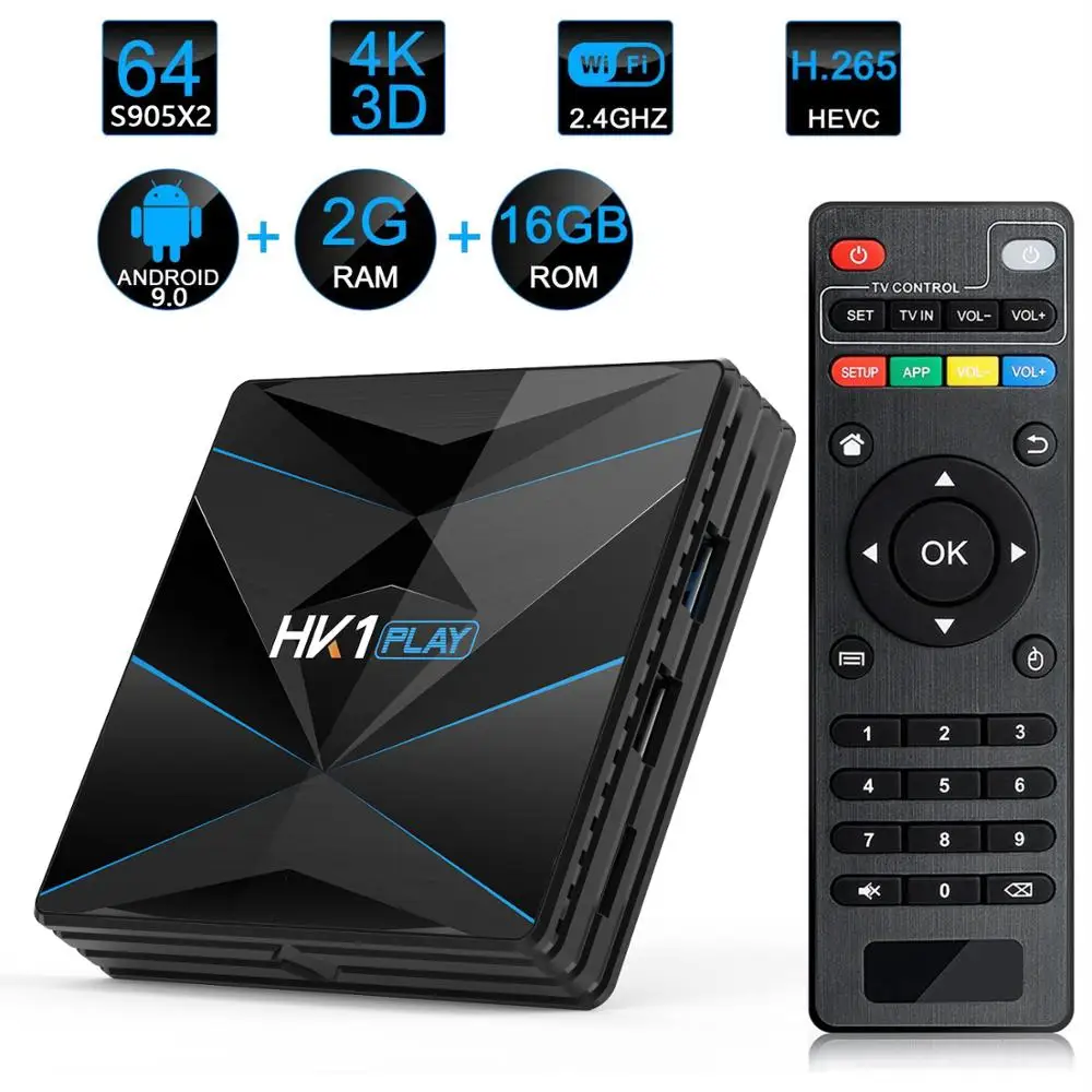 

HK1 PLAY Android 9.0 Smart TV BOX Amlogic S905X2 Google TV receiver 4K Wifi Media player Play Store Free App Fast Set top BOX