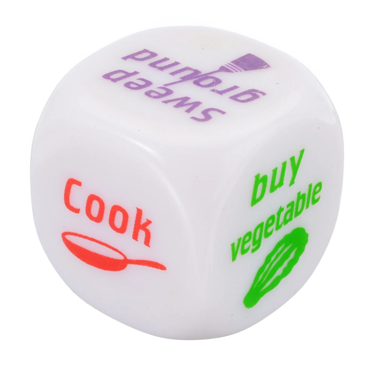 

20mm 6 Side Acrylic Family Dice Housework Allocation Wash Clothes Cooking Couple Game Family Housework Dice