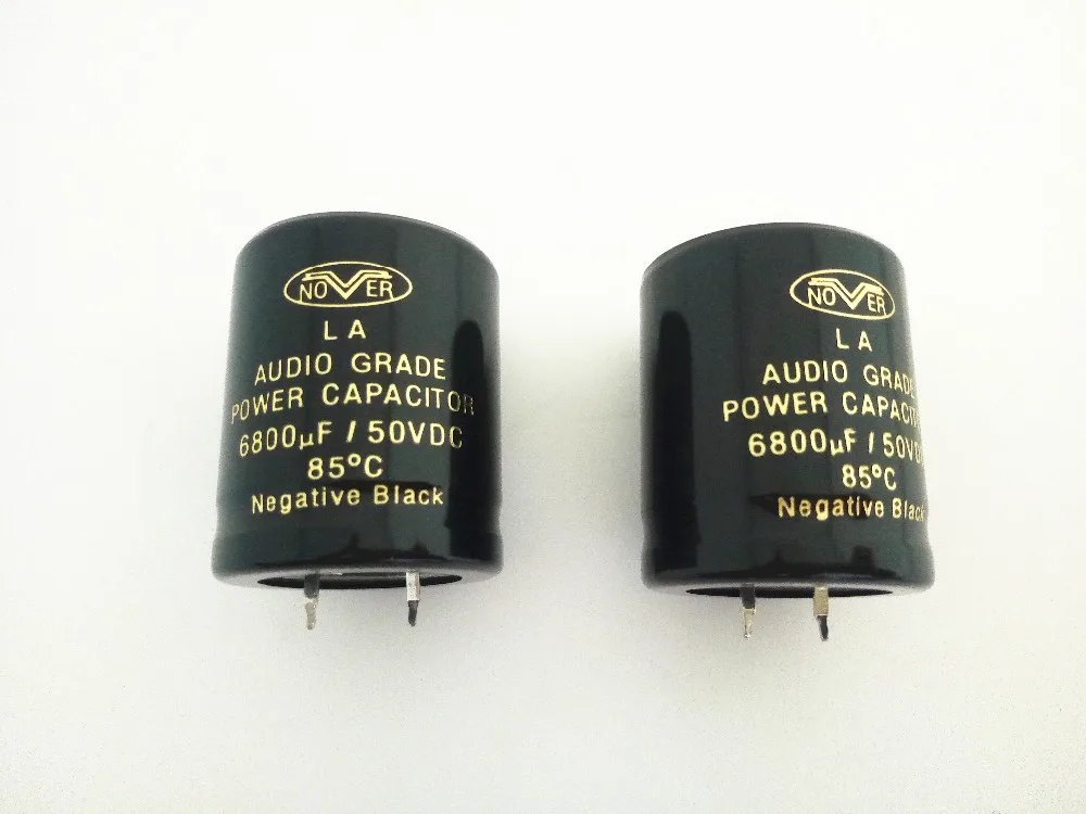 2pcs 6800uF//50V 85°C NOVER Audio Grade Power HiFi capacitor cap Negative Black