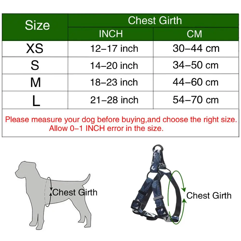 Поводок для собак и поводок Регулируемый мягкий нейлоновый Маленький Средний жилет для собак для прогулок 4 размера жилет для щенков с принтом