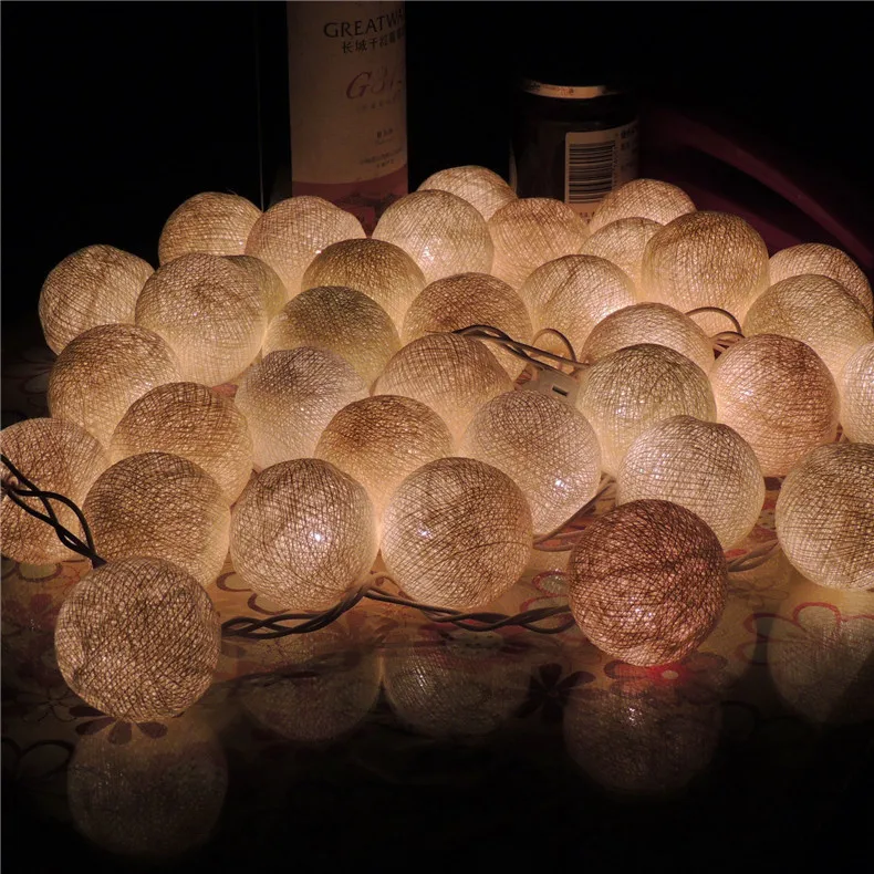 

cotton ball lamp Christmas lights LED remote control flashlight festival celebration stage shop decorative lamp string