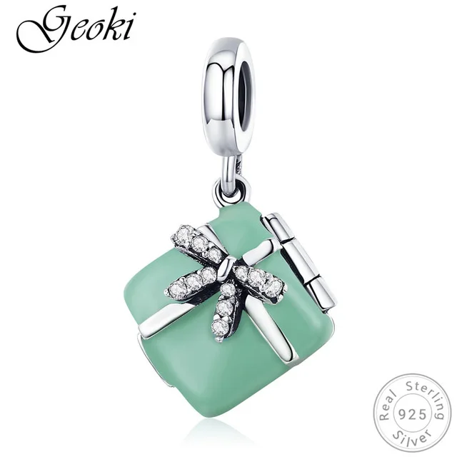 Geoki 925 пробы серебряные летние солнечные очки бутылка для холодных напитков талисманы подходят Pandora браслет косметика и макияж бисер - Цвет: GSCC663-1