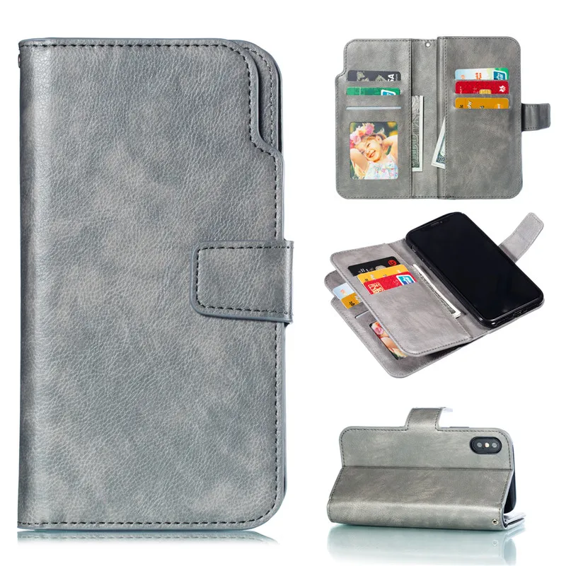 Leather case on For iPhone 7 6 6S 8 Plus 5 5S SE Case Cover iPhone x XS Max XR Case Cover Wallet card holder Magnet Flip Phone cases10