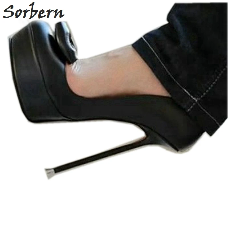Sorbern/Эрогенные женские туфли-лодочки на тонком металлическом высоком каблуке 14 см 16 см; туфли на платформе с бантом в китайском стиле; туфли для танцев на шесте; размеры 32-52