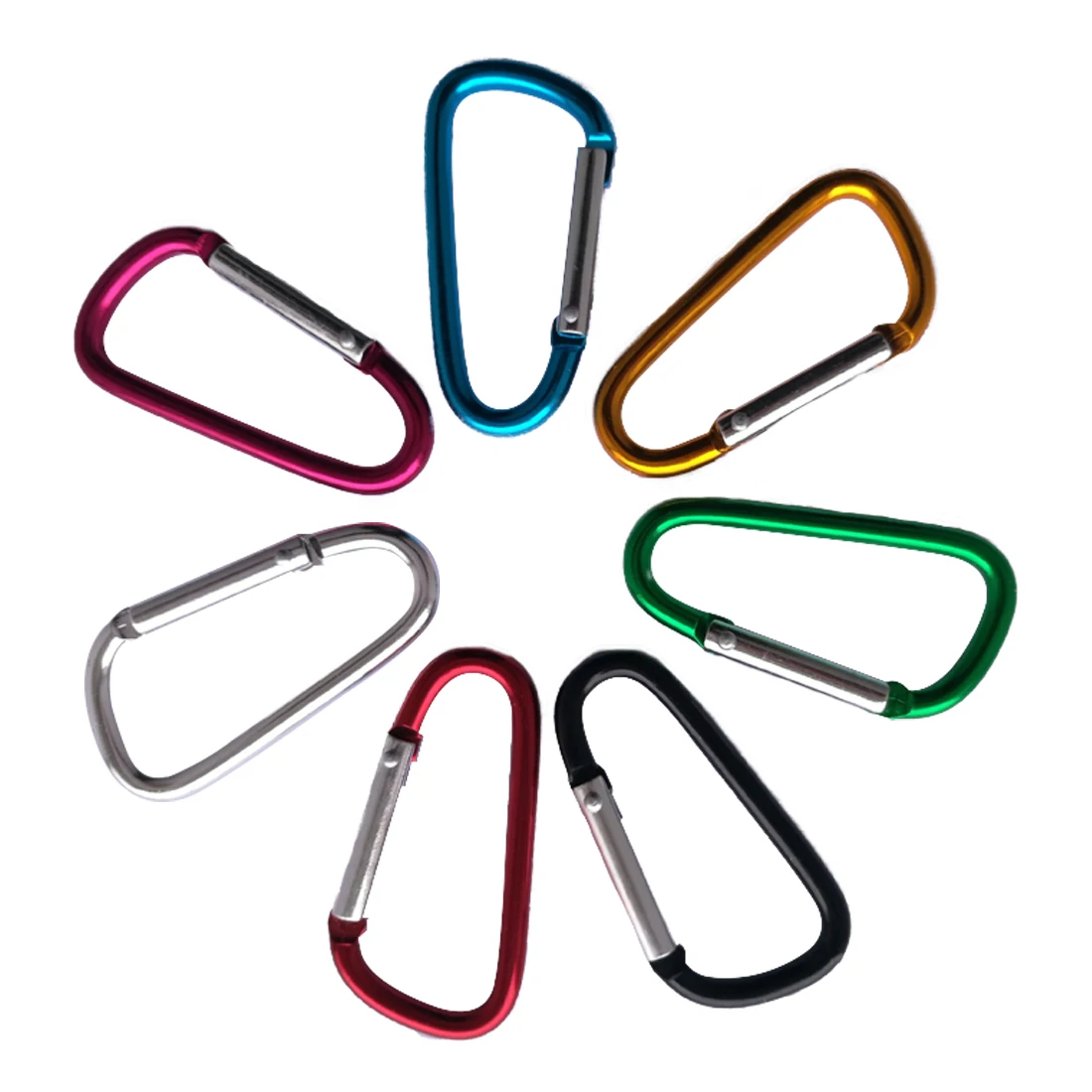 

5PCS New Outdoor Multicolor Aluminium Alloy Keychain Climbing Button Carabiner Safety Buckle Camping Equipment