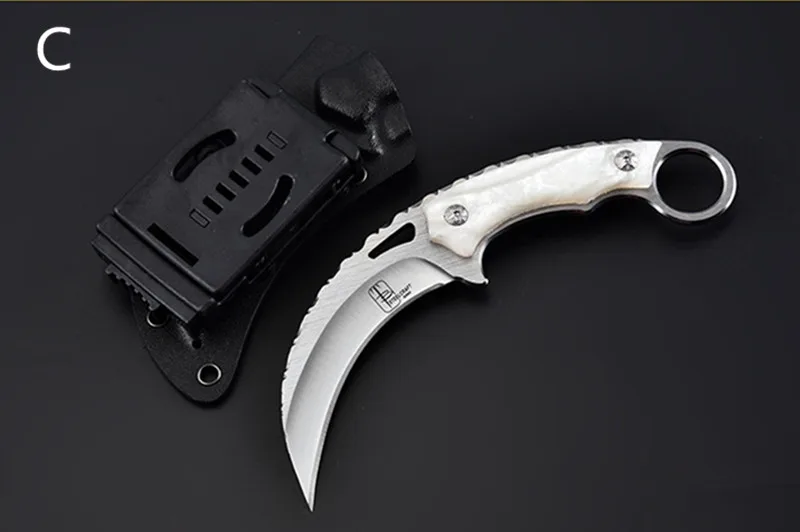 Армейский тактический нож Karambit с высокой твердостью, охотничьи ножи с фиксированным лезвием, инструмент для выживания, кемпинга, повседневного использования