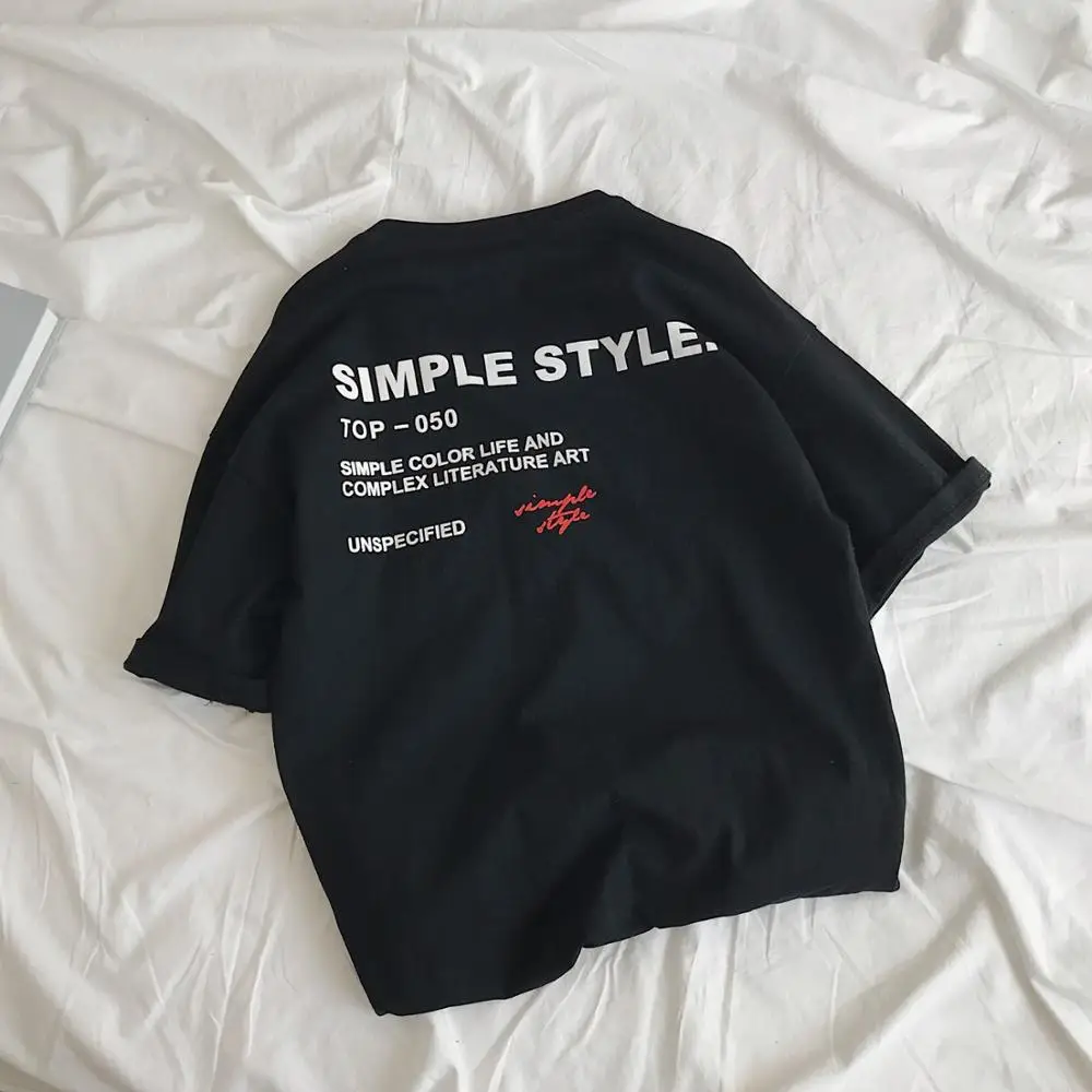 

Summer new Harajuku half-sleeved shirt three-color letters cotton short sleeve #108