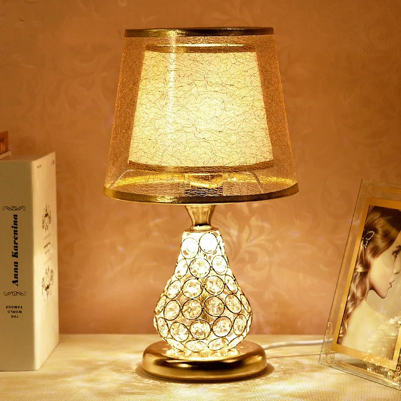 

Led Crystal Desk Lamp Lustre Modern Golden Table Lamp Reading Study Light Bedroom bedside lamp Home deco Lighting Design Lamps