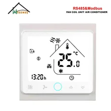 HESSWAY 3 скорости RS485 RTU MODBUS умный комнатный термостат 24vl AC95-240V для 2 трубы фанкойл